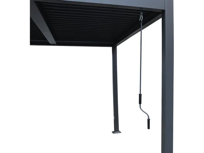 Pergola bioclimatique "Windsor" en aluminium - 3 x 6 m - Gris – Image 2