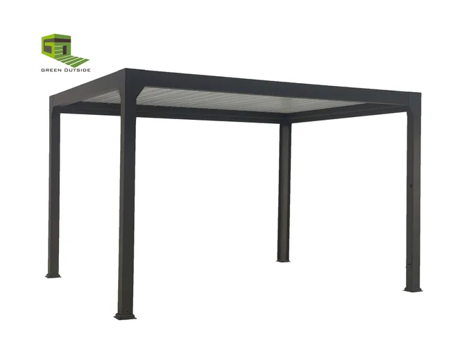 Pergola bioclimatique en aluminium Menea 4x3 motorisée grise – Image 6