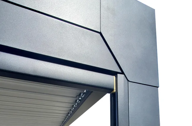 Pergola bioclimatique en aluminium Menea 4x3 motorisée grise – Image 4
