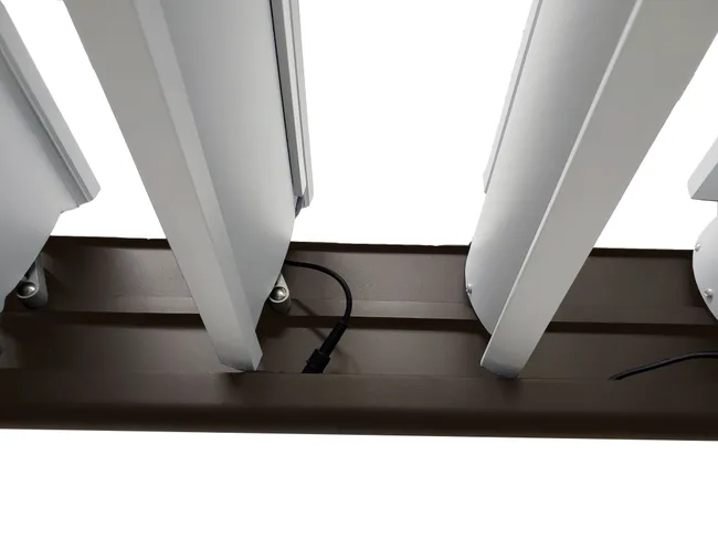 Pergola bioclimatique en aluminium Menea 4x3 motorisée grise – Image 3