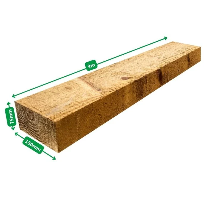 Pack de 48 mini traverses de bois traitée UC3 | 3 m x 150 mm x 75 mm – Image 3